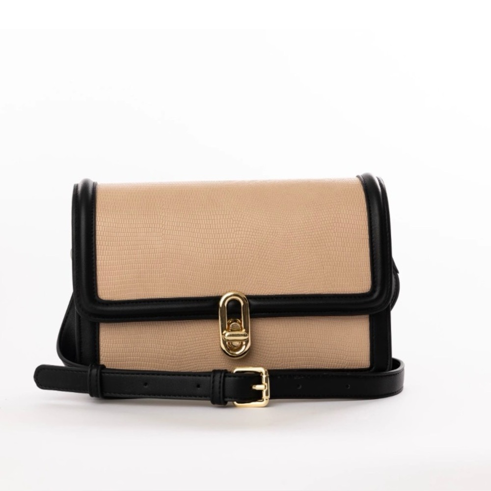 NWT Jules Kae Mia Bag Elegant Tan and Black Women's Bag